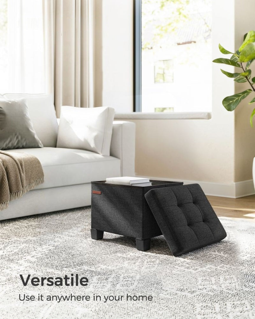 Small Storage Ottoman Foot Rest With Legs & Foldable Design – product view 5 | Ridgefield Furniture