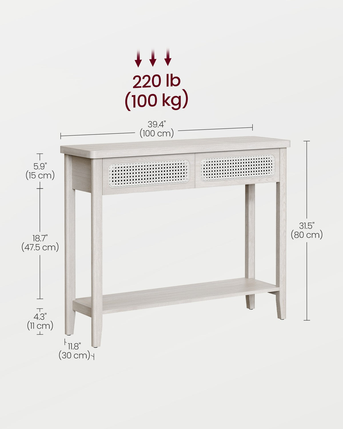 Console Table With Drawers And Shelf - product photo 10