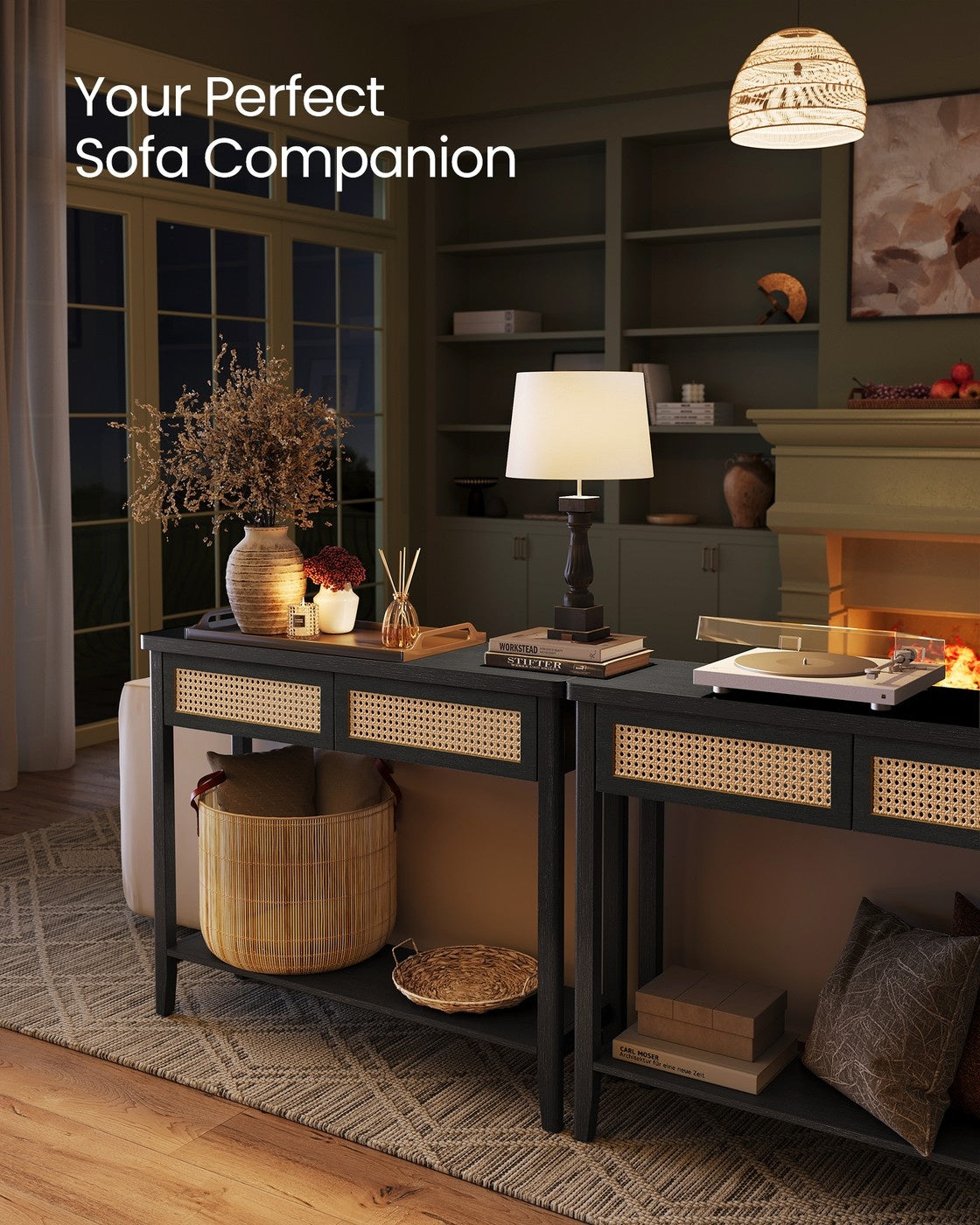 Console Table With Drawers And Shelf - product photo 14