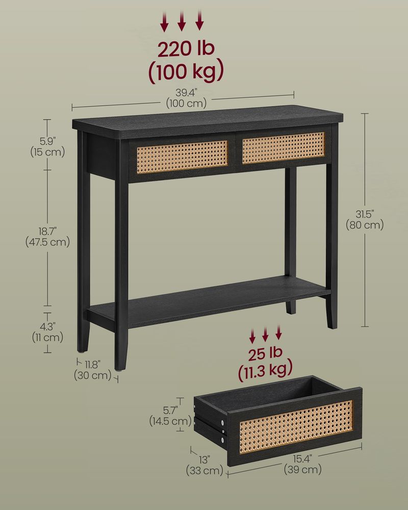 Console Table With Drawers And Shelf - product photo 18