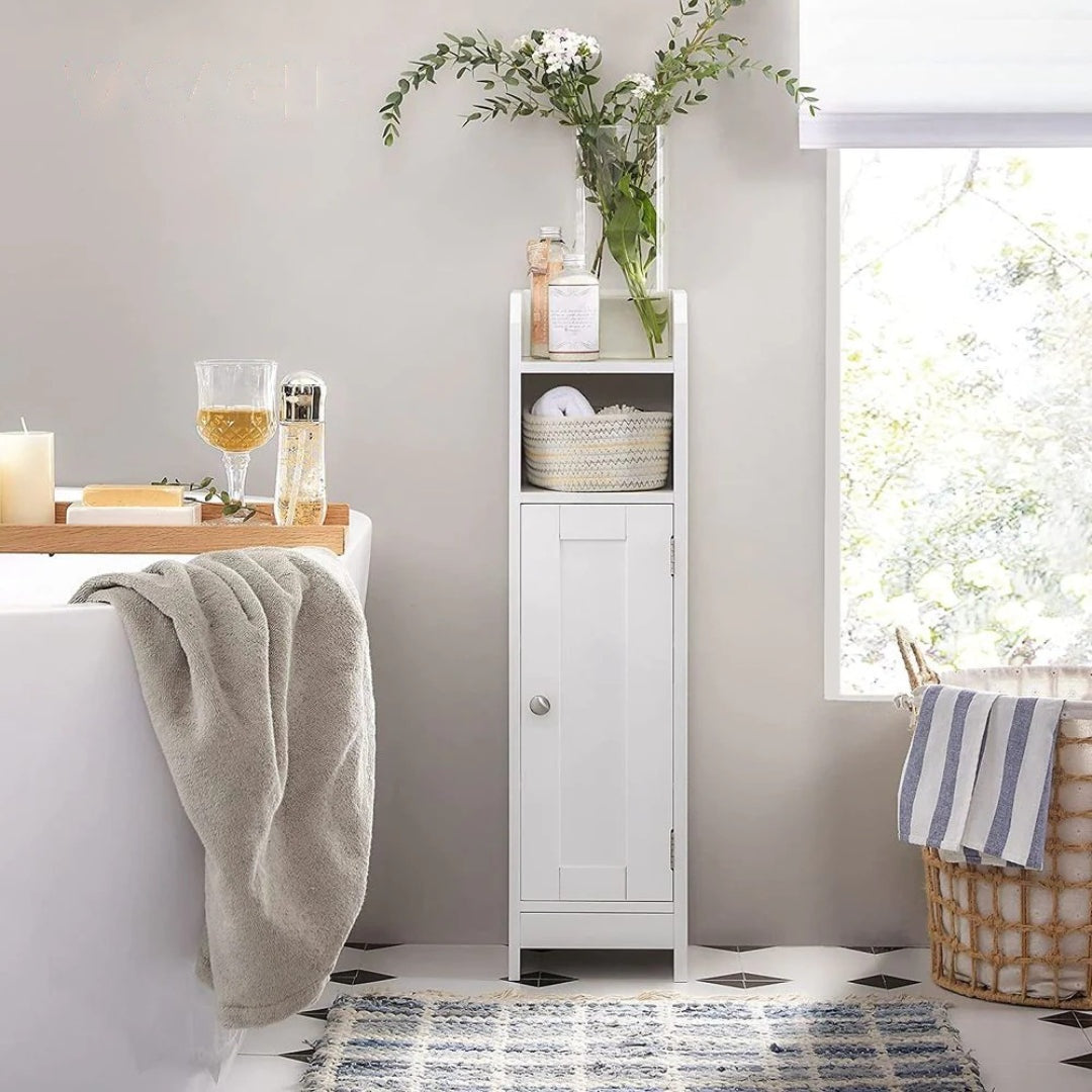 Corner Bathroom Storage Cabinet Slim Floor Cabinet 31.5in High – product view 3 | Ridgefield Furniture