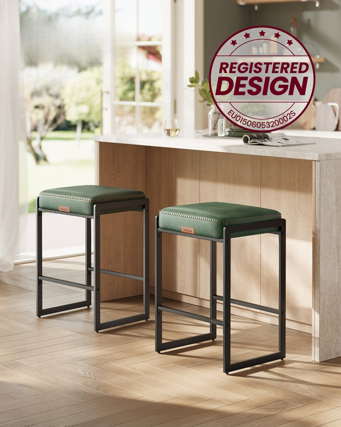 Counter Height Bar Stools Set Of 2 With 3.9 Inch Foam Cushioned Seats - product photo 61