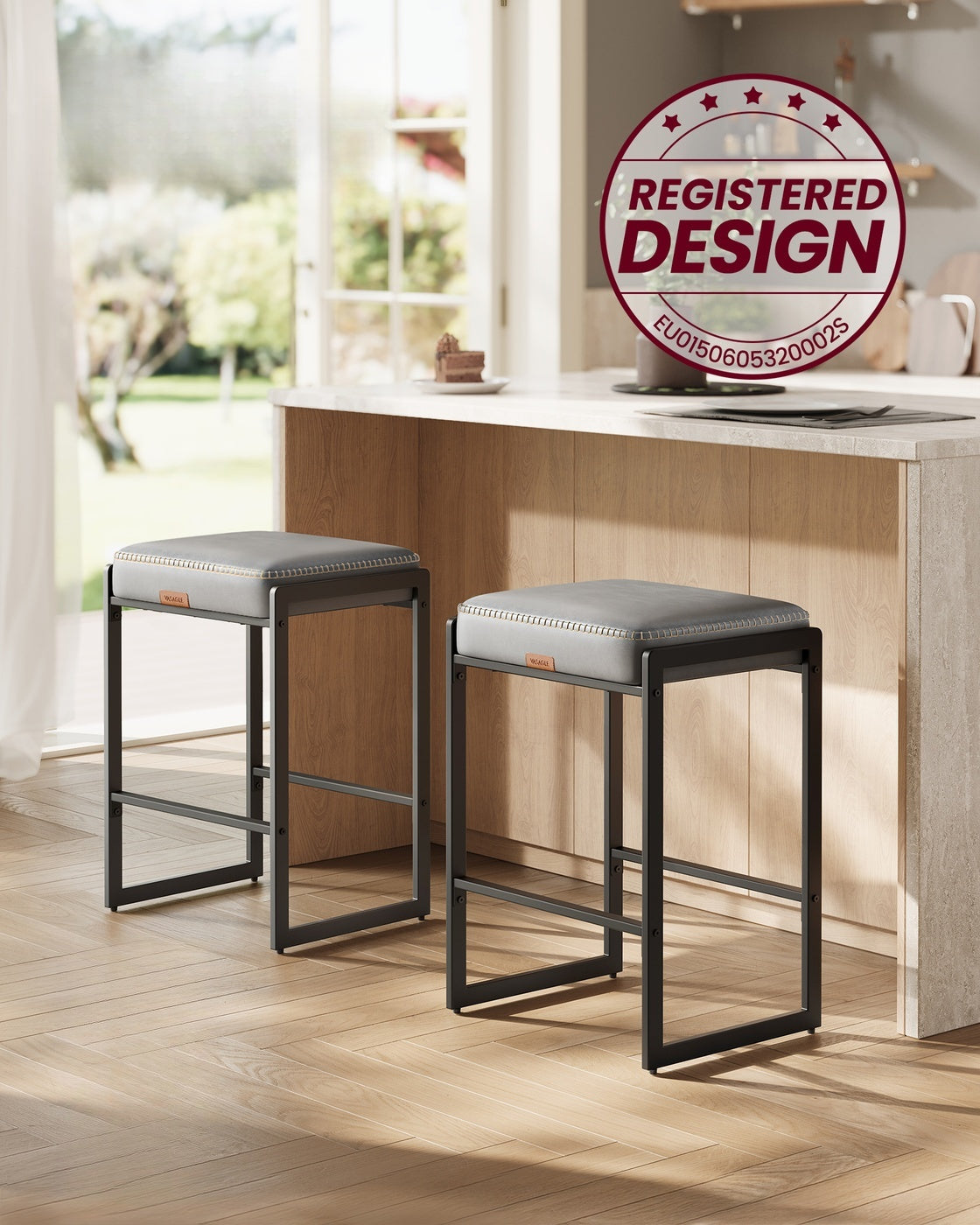 Counter Height Bar Stools Set Of 2 With 3.9 Inch Foam Cushioned Seats - product photo 69
