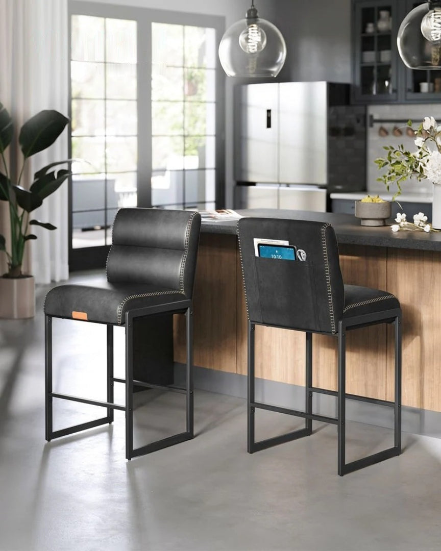 Counter Height Bar Stools Set of 2 with Back and Upholstered Seats – product view 5 | Ridgefield Furniture