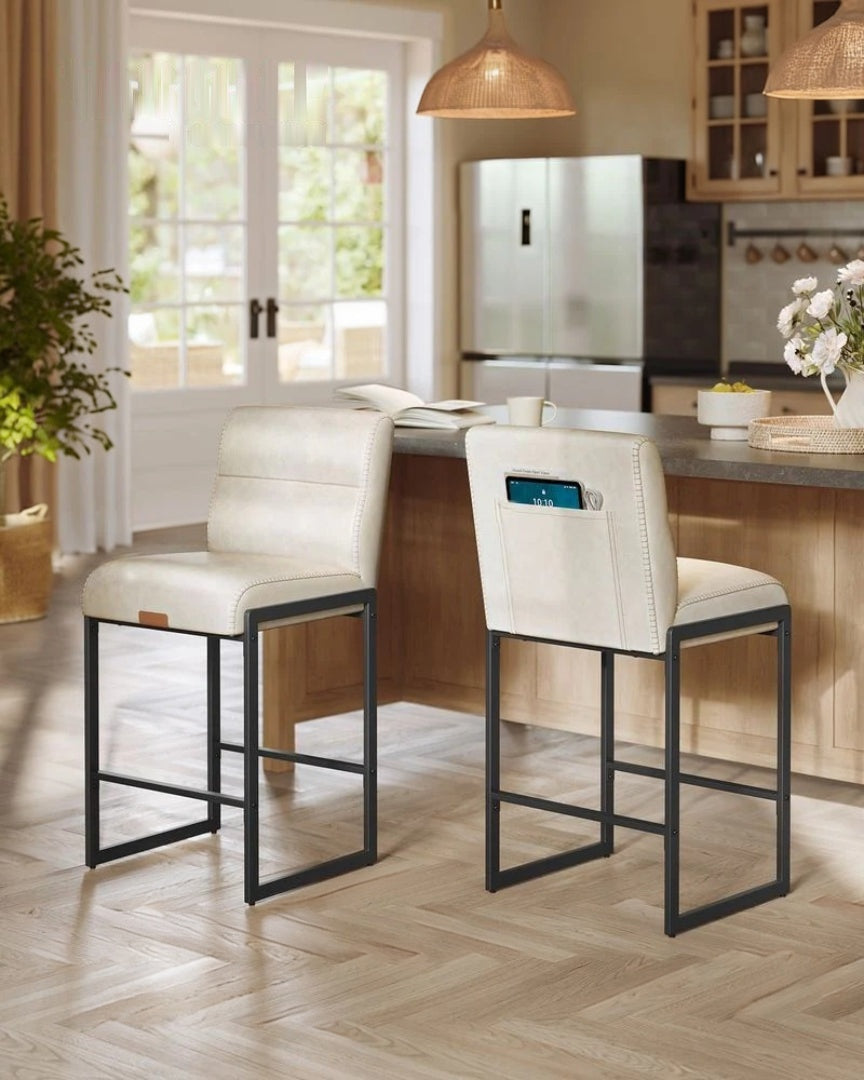 Counter Height Bar Stools Set of 2 with Back and Upholstered Seats – product view 17 | Ridgefield Furniture