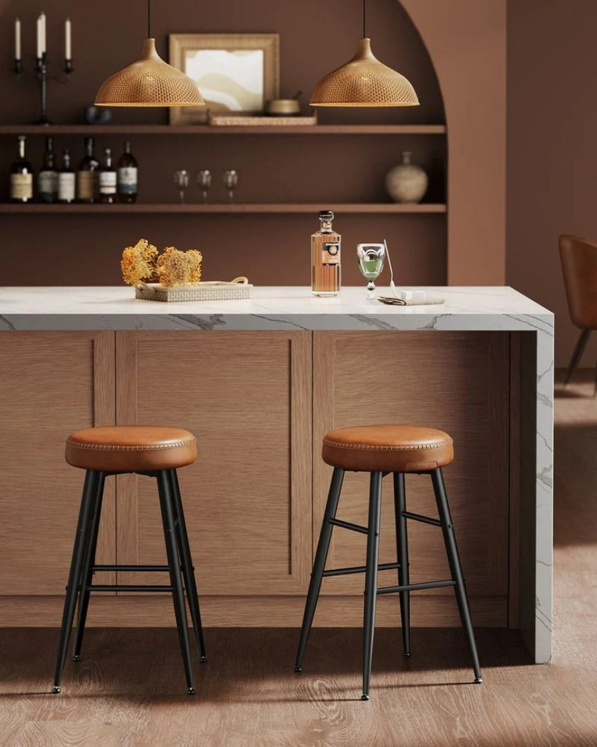 Counter Height Bar Stools Set of 2 with Upholstered Seats and Swivel Feet – product view 8 | Ridgefield Furniture