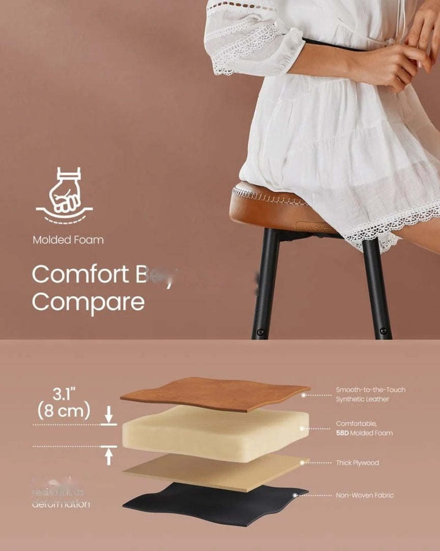 Counter Height Bar Stools Set of 2 with Upholstered Seats and Swivel Feet – product view 10 | Ridgefield Furniture