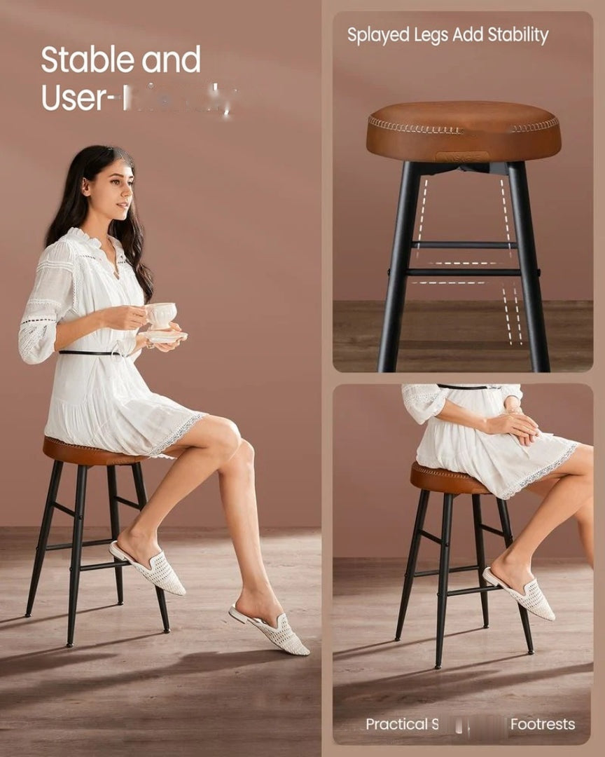 Counter Height Bar Stools Set of 2 with Upholstered Seats and Swivel Feet – product view 11 | Ridgefield Furniture