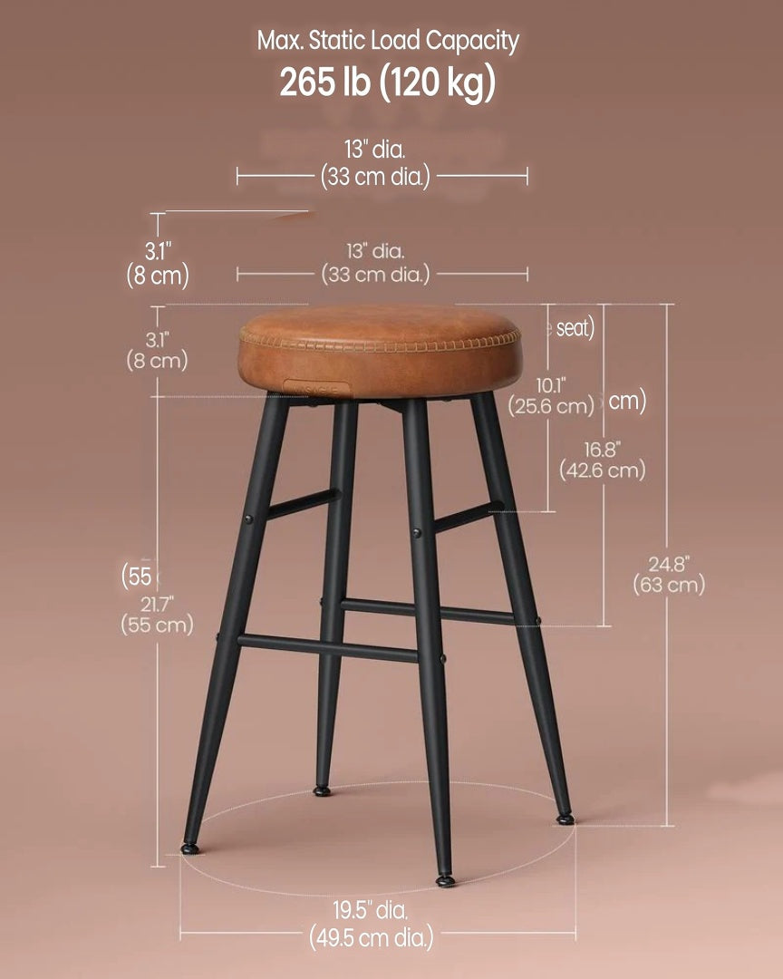 Counter Height Bar Stools Set of 2 with Upholstered Seats and Swivel Feet – product view 13 | Ridgefield Furniture