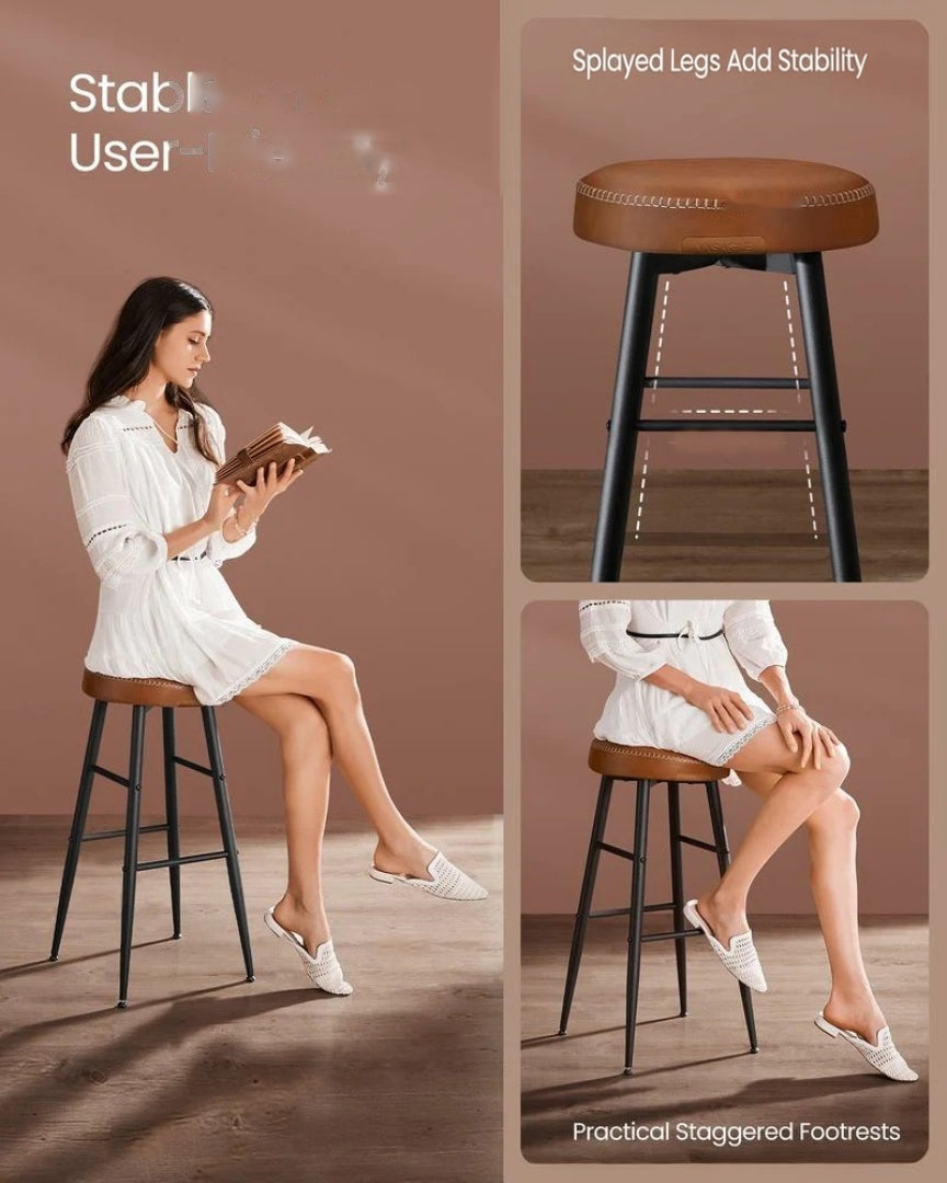 Counter Height Bar Stools Set of 2 with Upholstered Seats and Swivel Feet – product view 14 | Ridgefield Furniture