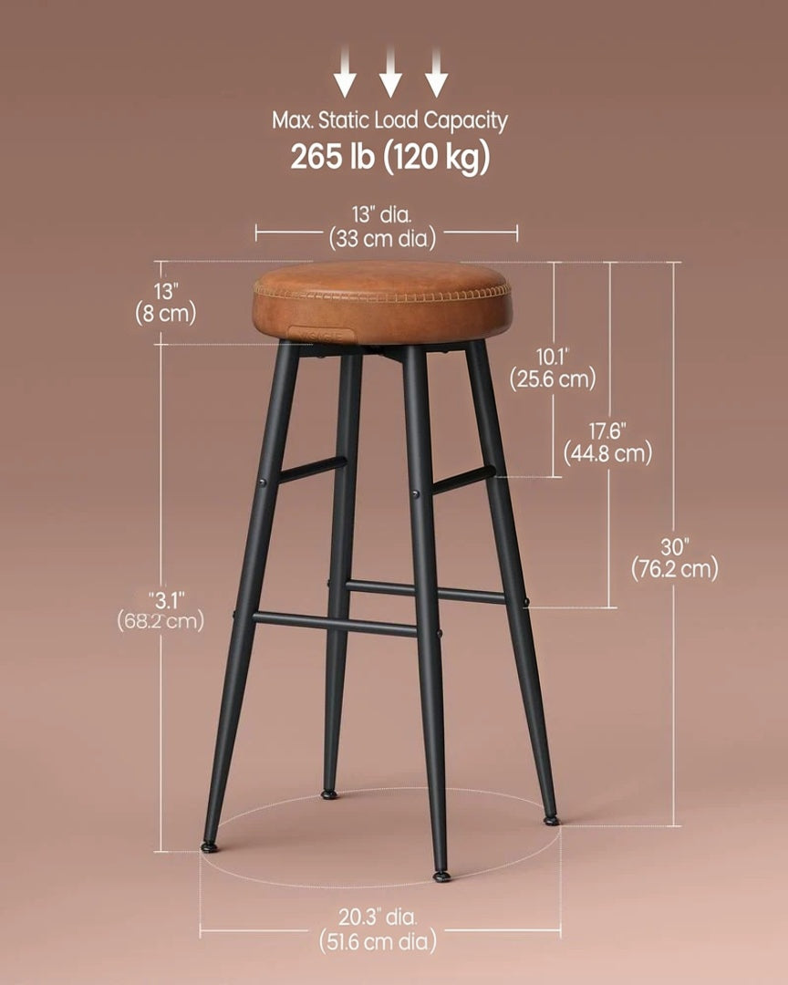 Counter Height Bar Stools Set of 2 with Upholstered Seats and Swivel Feet – product view 17 | Ridgefield Furniture