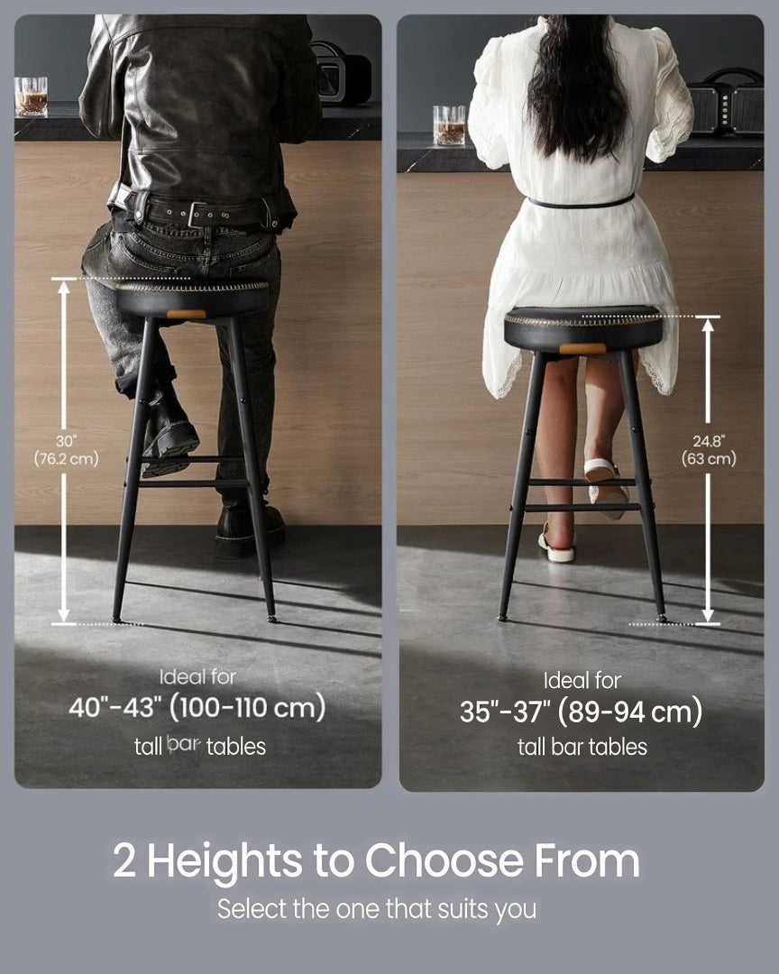Counter Height Bar Stools Set of 2 with Upholstered Seats and Swivel Feet – product view 23 | Ridgefield Furniture