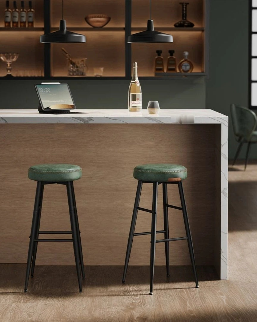 Counter Height Bar Stools Set of 2 with Upholstered Seats and Swivel Feet – product view 27 | Ridgefield Furniture