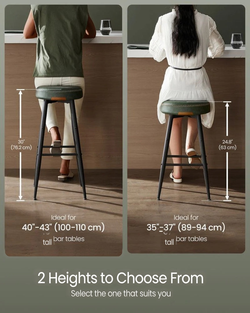 Counter Height Bar Stools Set of 2 with Upholstered Seats and Swivel Feet – product view 30 | Ridgefield Furniture
