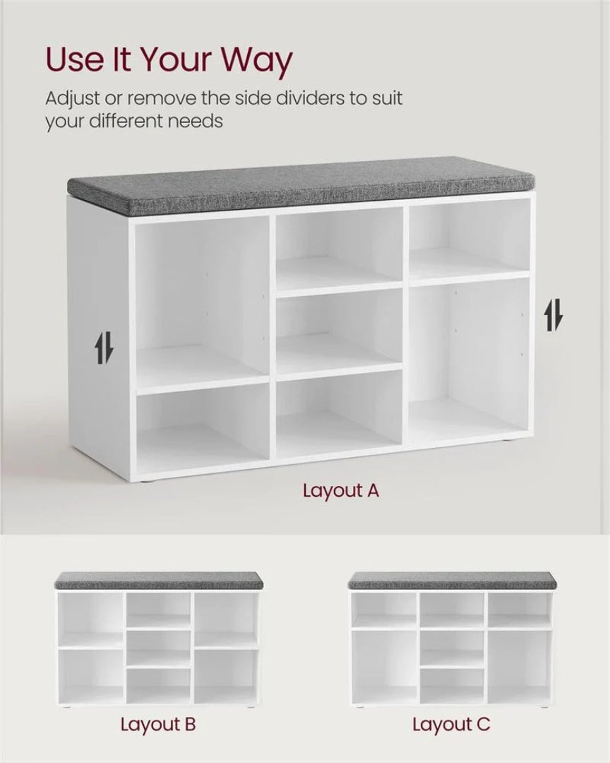 Shoe Storage Bench With Cushion – product view 13 | Ridgefield Furniture