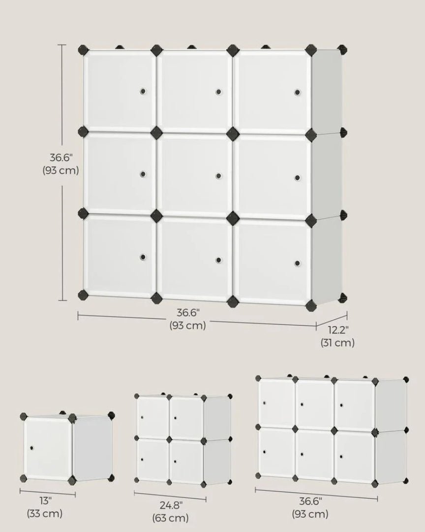 Cube Storage Cabinet With Doors 9 To 16 Plastic Cubes – product view 11 | Ridgefield Furniture