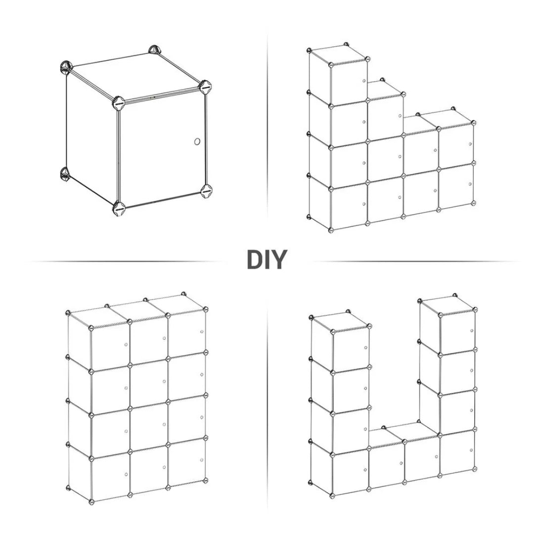 Cube Storage Cabinet With Doors 9 To 16 Plastic Cubes – product view 17 | Ridgefield Furniture