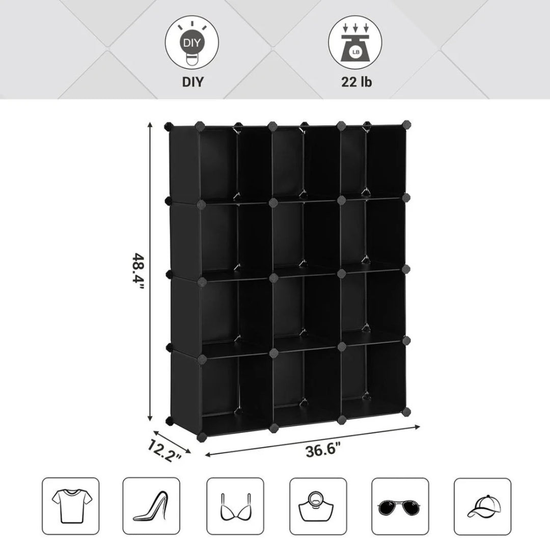 Cube Storage Organizer 12 Or 16 Modular Shelving Units – product view 18 | Ridgefield Furniture
