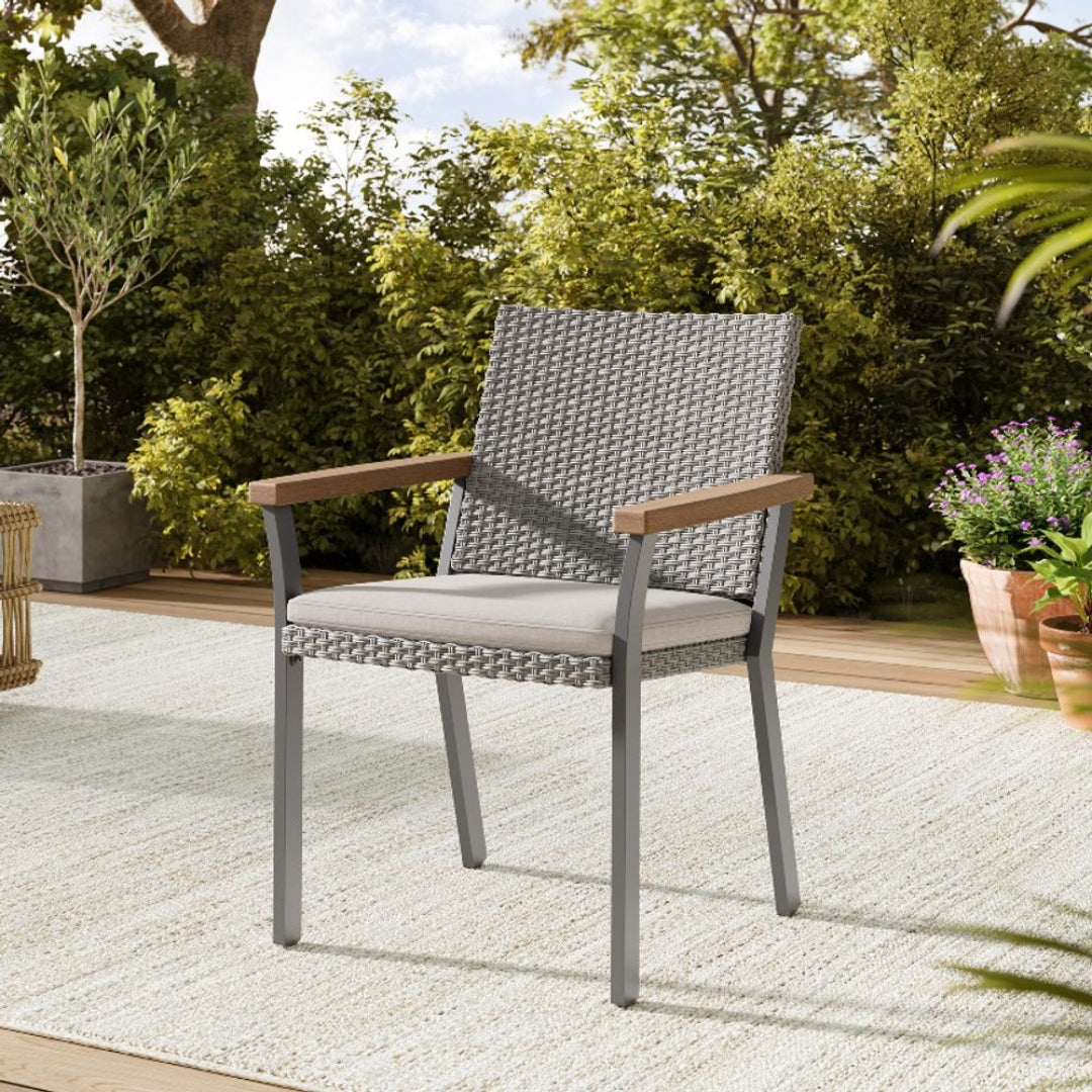 Dining Chair Outdoor Patio Chair With Cushioned Seat 265lb Capacity – product view 2 | Ridgefield Furniture