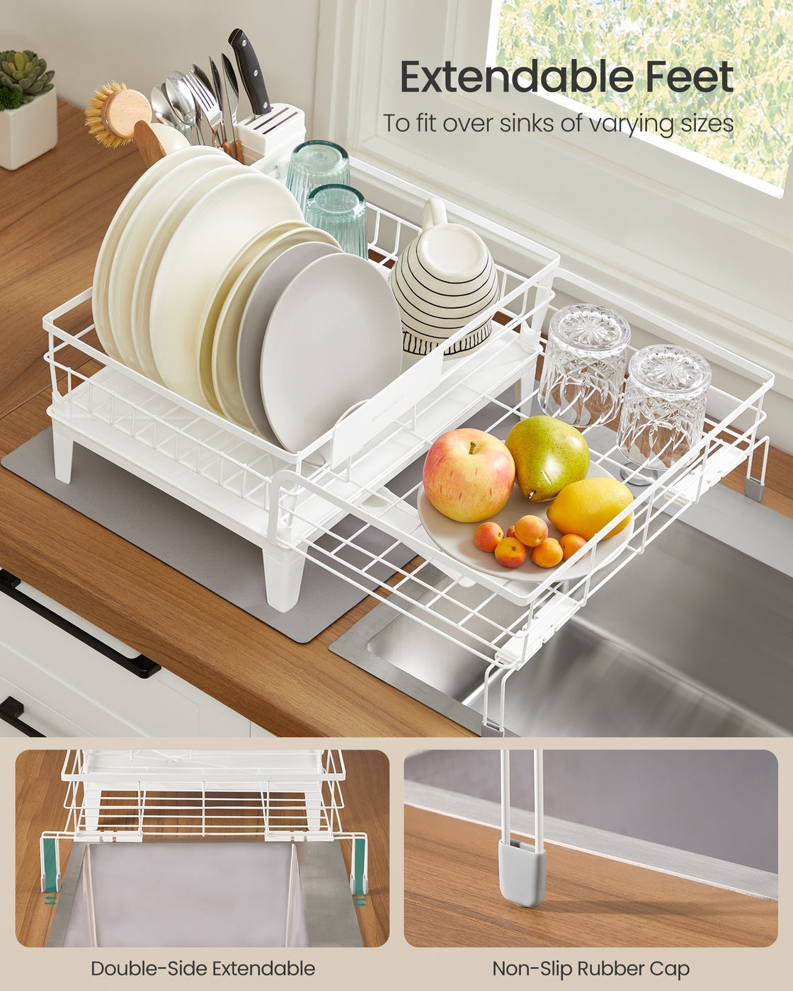 Dish Kitchen Dish Rack With Drainboard - product photo 10