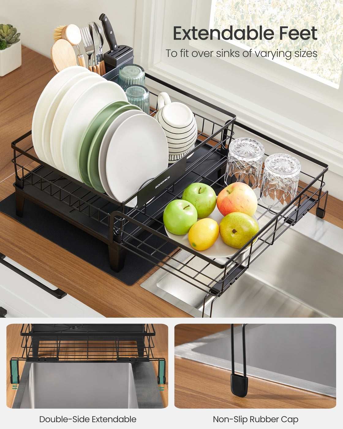 Dish Kitchen Dish Rack With Drainboard - product photo 17