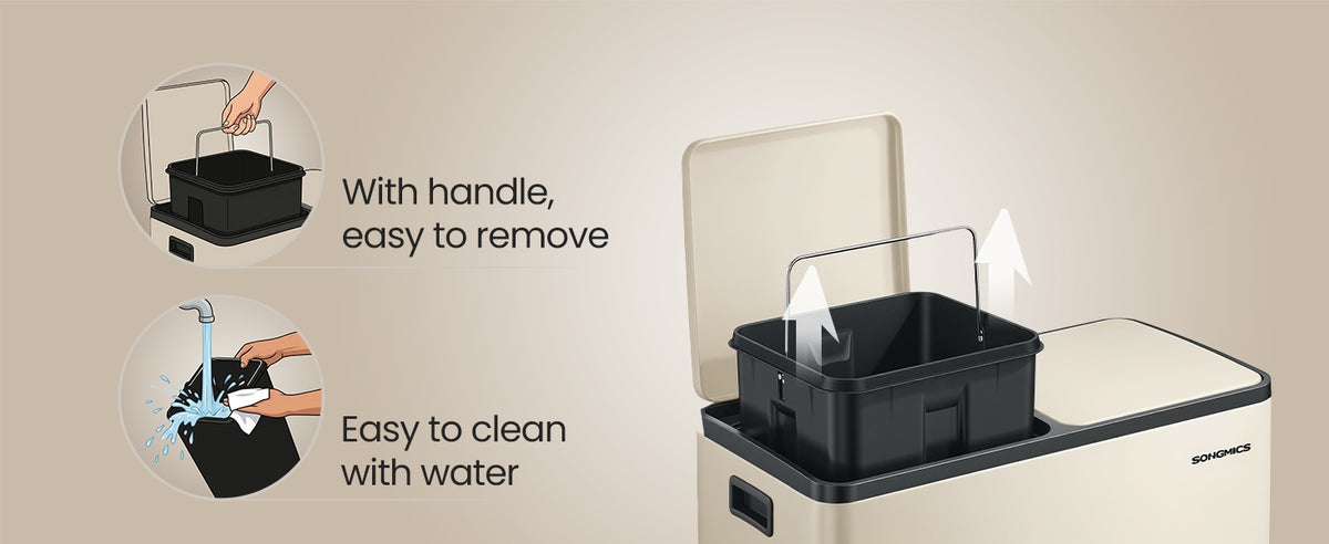 Double Compartment Stainless Steel Trash Can For Recycling - product photo 14