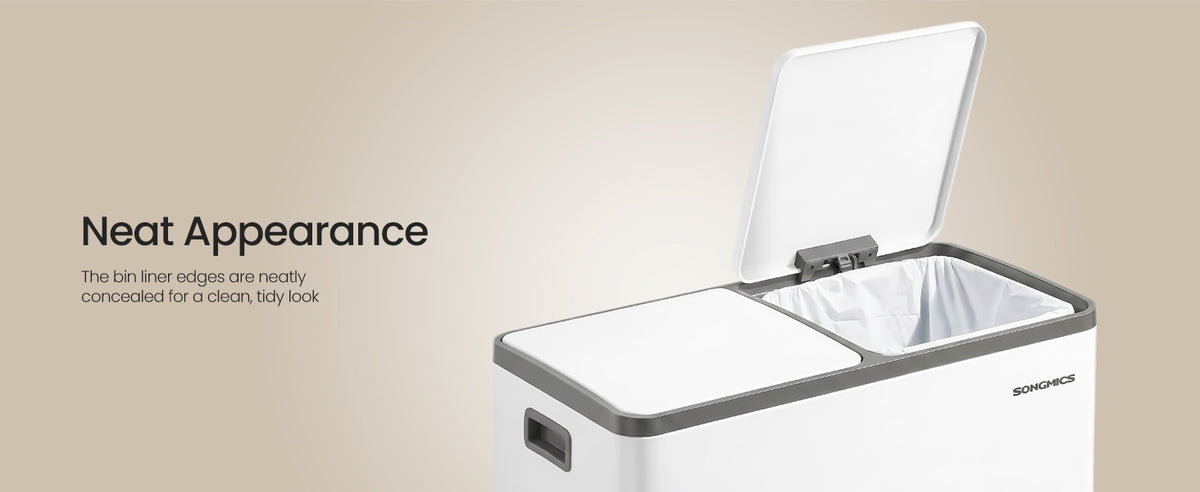 Double Compartment Stainless Steel Trash Can With Soft Close Lids - product photo 53
