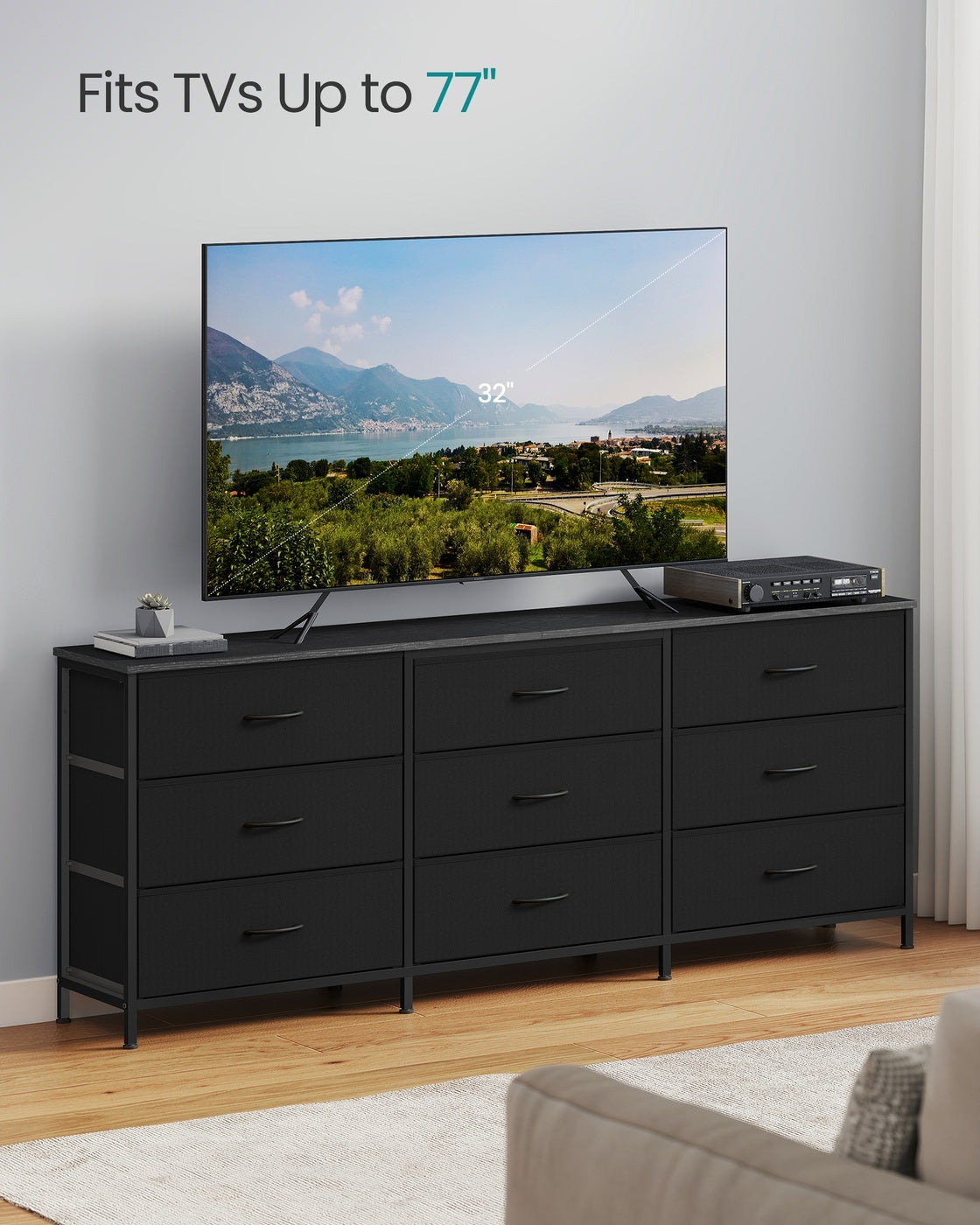 Dresser With 9 Fabric Drawers, TV Stand For TVs Up To 70 Inches - product photo 37