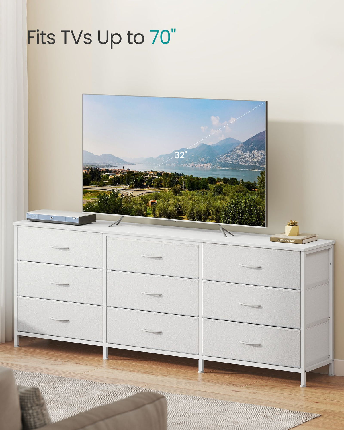 Dresser With 9 Fabric Drawers, TV Stand For TVs Up To 70 Inches - product photo 40