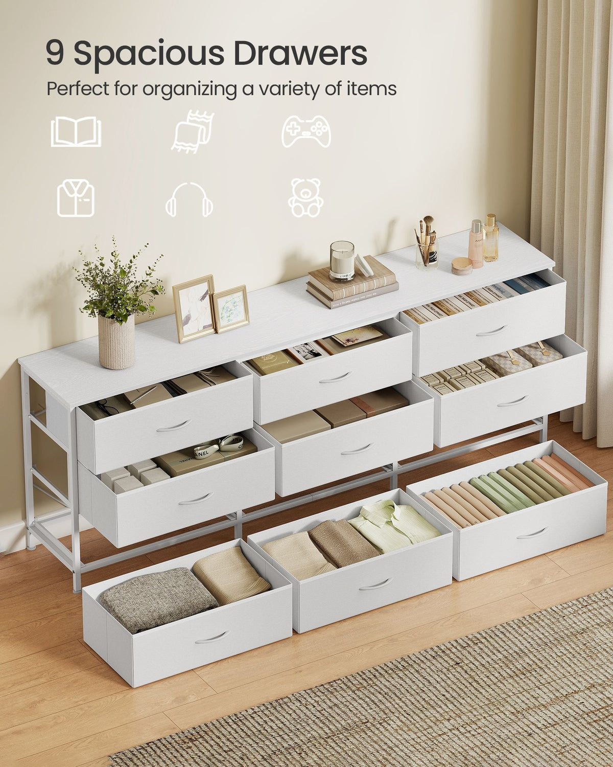 Dresser With 9 Fabric Drawers, TV Stand For TVs Up To 70 Inches - product photo 41