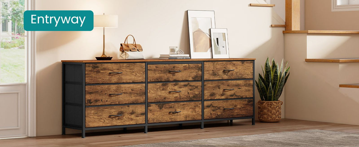 Dresser With 9 Fabric Drawers, TV Stand For TVs Up To 70 Inches | Wide Dresser - product photo 12
