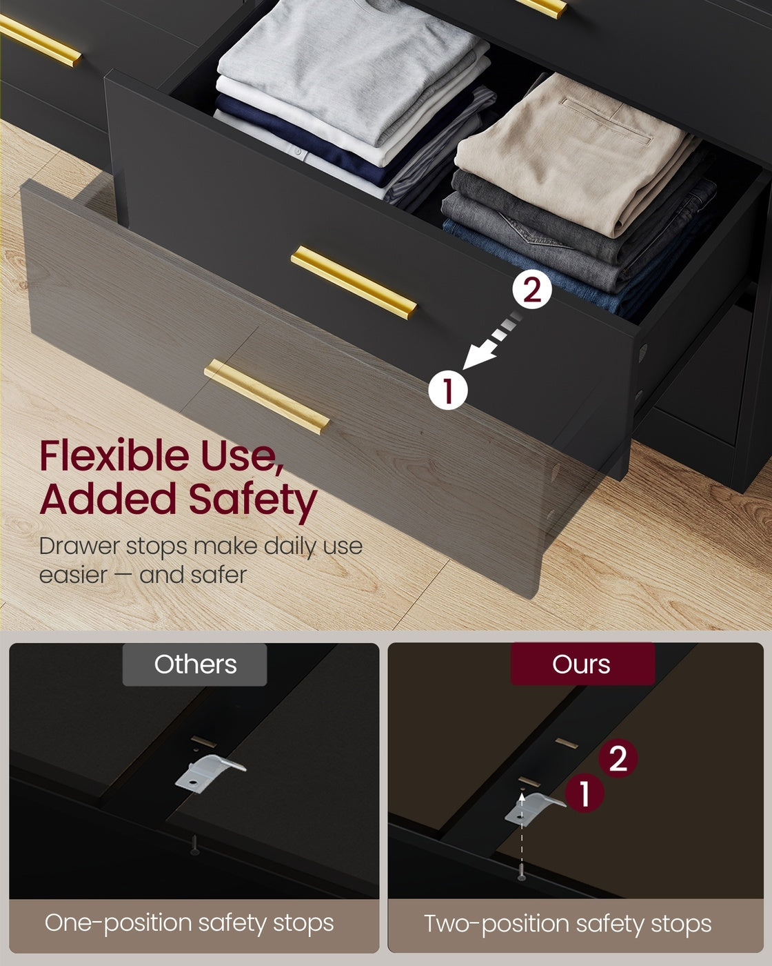Dresser With LED Lights And Power Strip - product photo 16