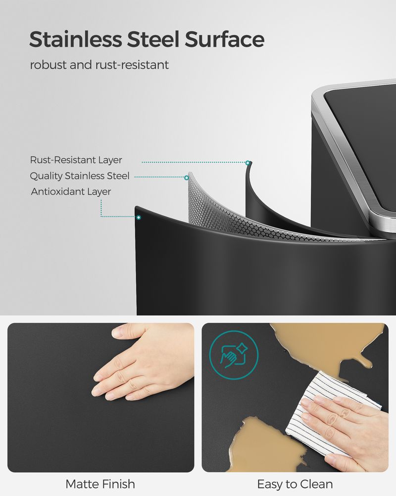 Dual Compartment Kitchen Trash Can With Airtight Hinged Lids - product photo 20