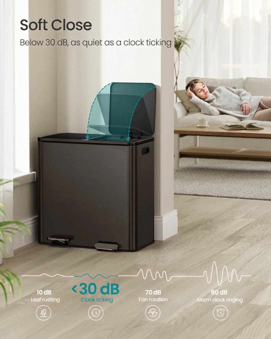 Dual Compartment Kitchen Trash Can with Pedal – product view 12 | Ridgefield Furniture