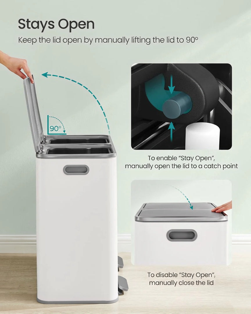 Dual Compartment Kitchen Trash Can with Pedal – product view 20 | Ridgefield Furniture