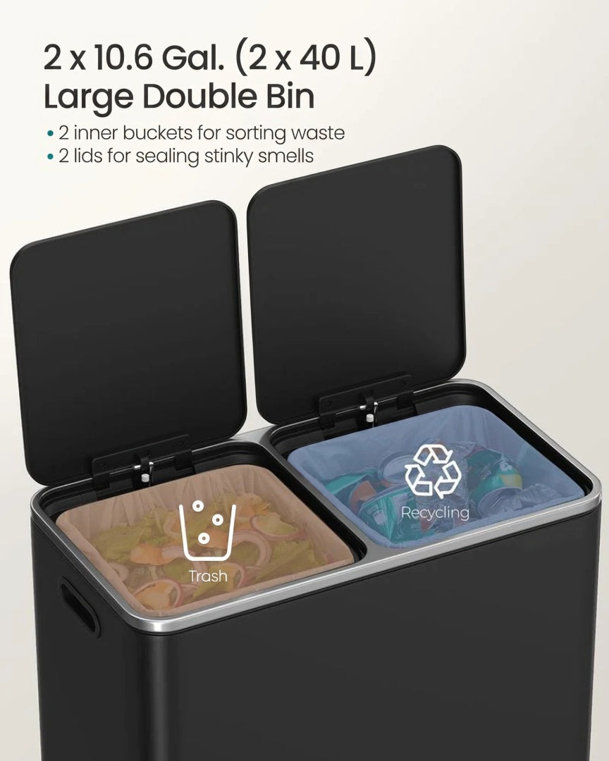Dual Compartment Kitchen Trash Can with Pedal – product view 28 | Ridgefield Furniture