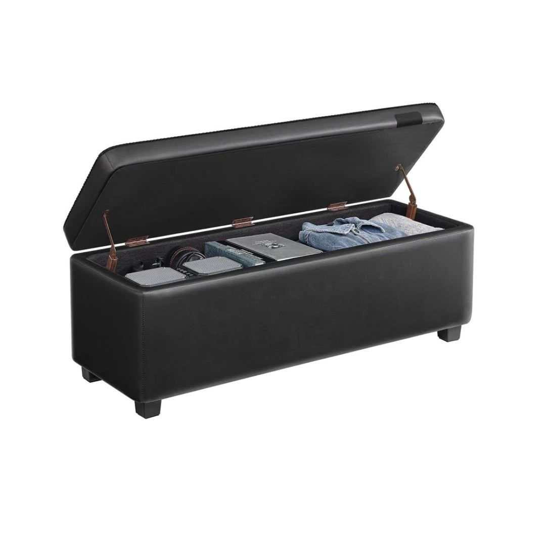 Storage Ottoman Bench With Flip Lid & Upholstered Seat Storage Unit – product view 3 | Ridgefield Furniture
