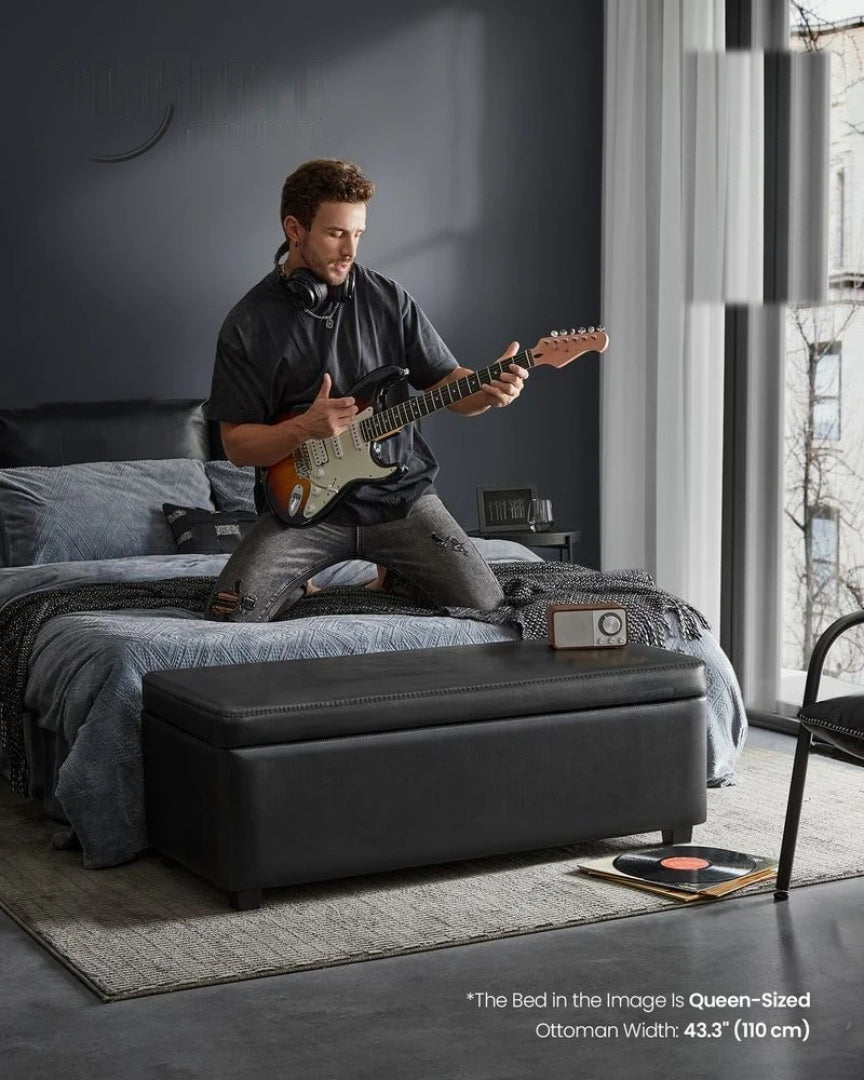 Storage Ottoman Bench With Flip Lid & Upholstered Seat Storage Unit – product view 13 | Ridgefield Furniture