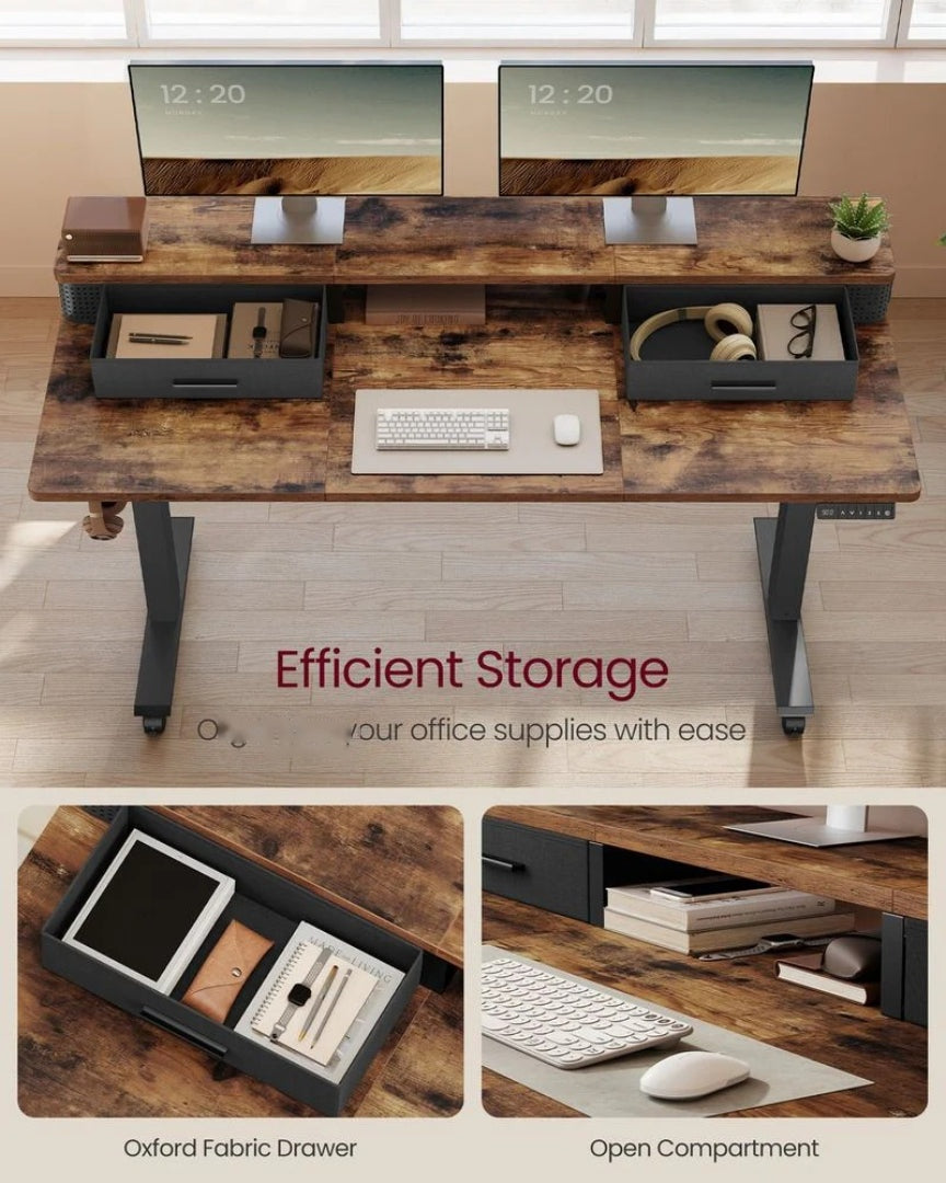 Electric Standing Desk With Drawers & Power Outlets – product view 10 | Ridgefield Furniture