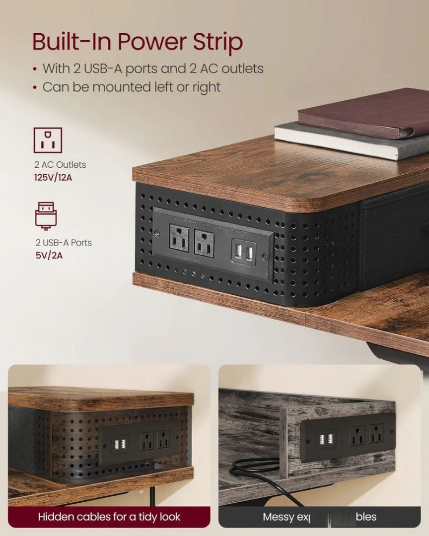 Electric Standing Desk With Drawers & Power Outlets – product view 13 | Ridgefield Furniture