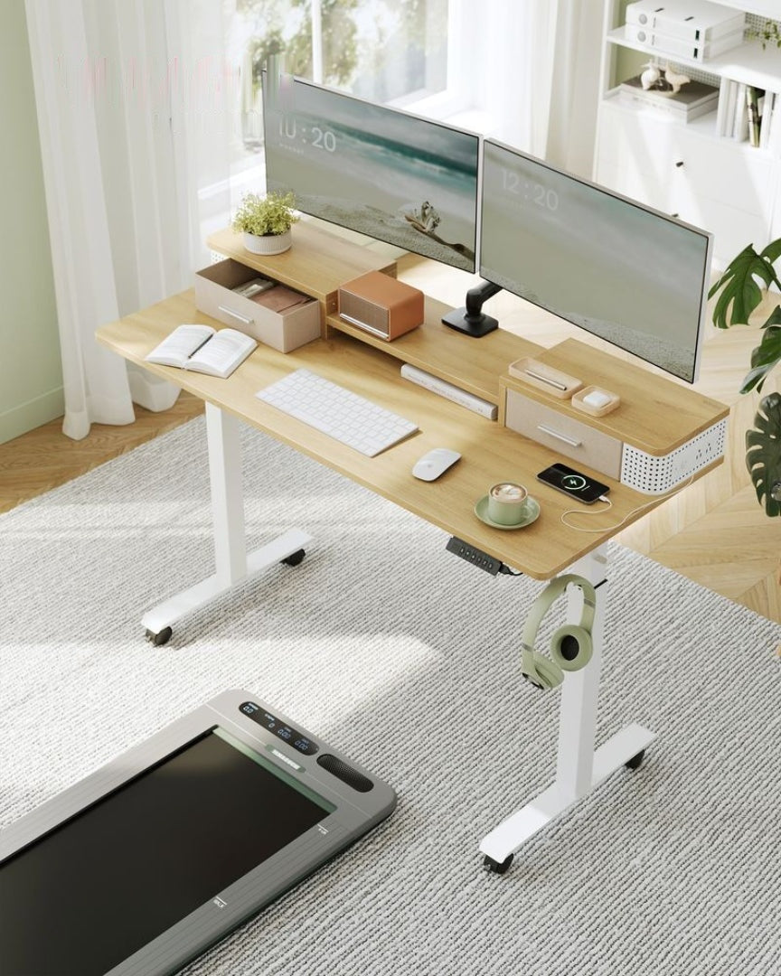 Electric Standing Desk With Drawers & Power Outlets – product view 19 | Ridgefield Furniture