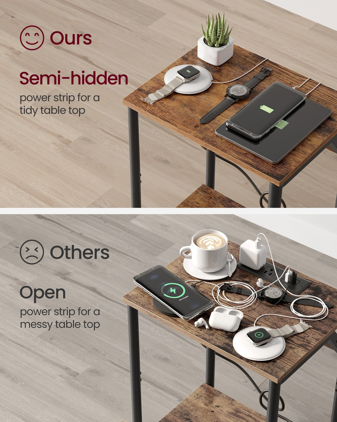 End Table With USB Ports And Outlets - product photo 04