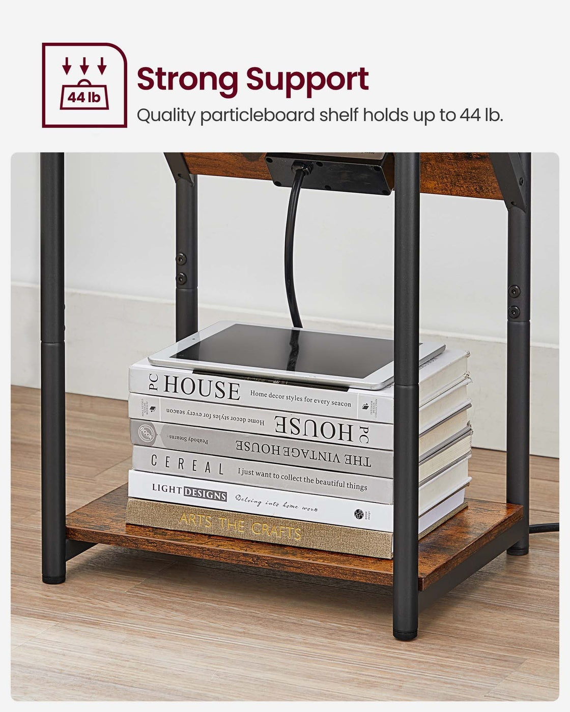 End Table With USB Ports And Outlets - product photo 07