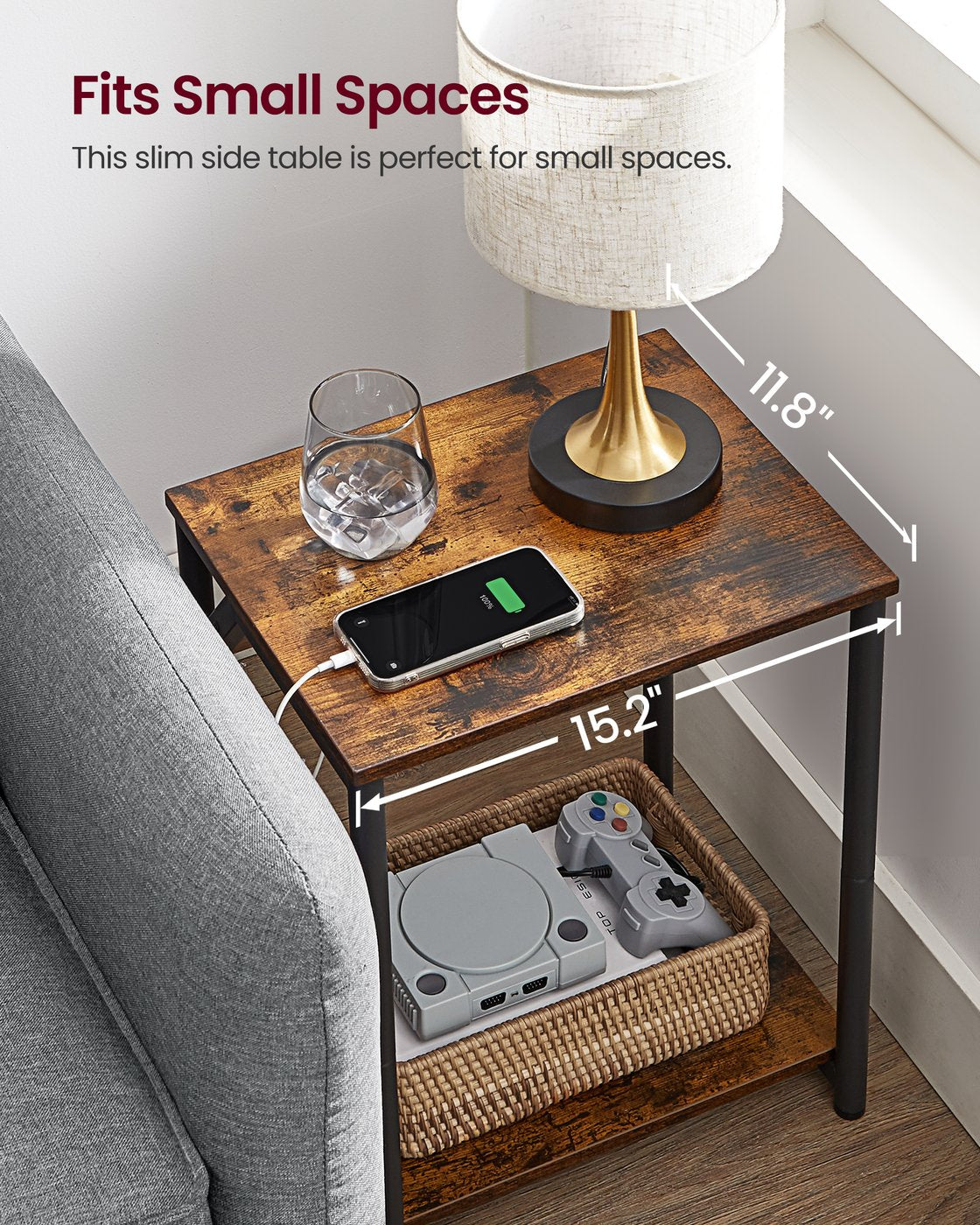 End Table With USB Ports And Outlets - product photo 08