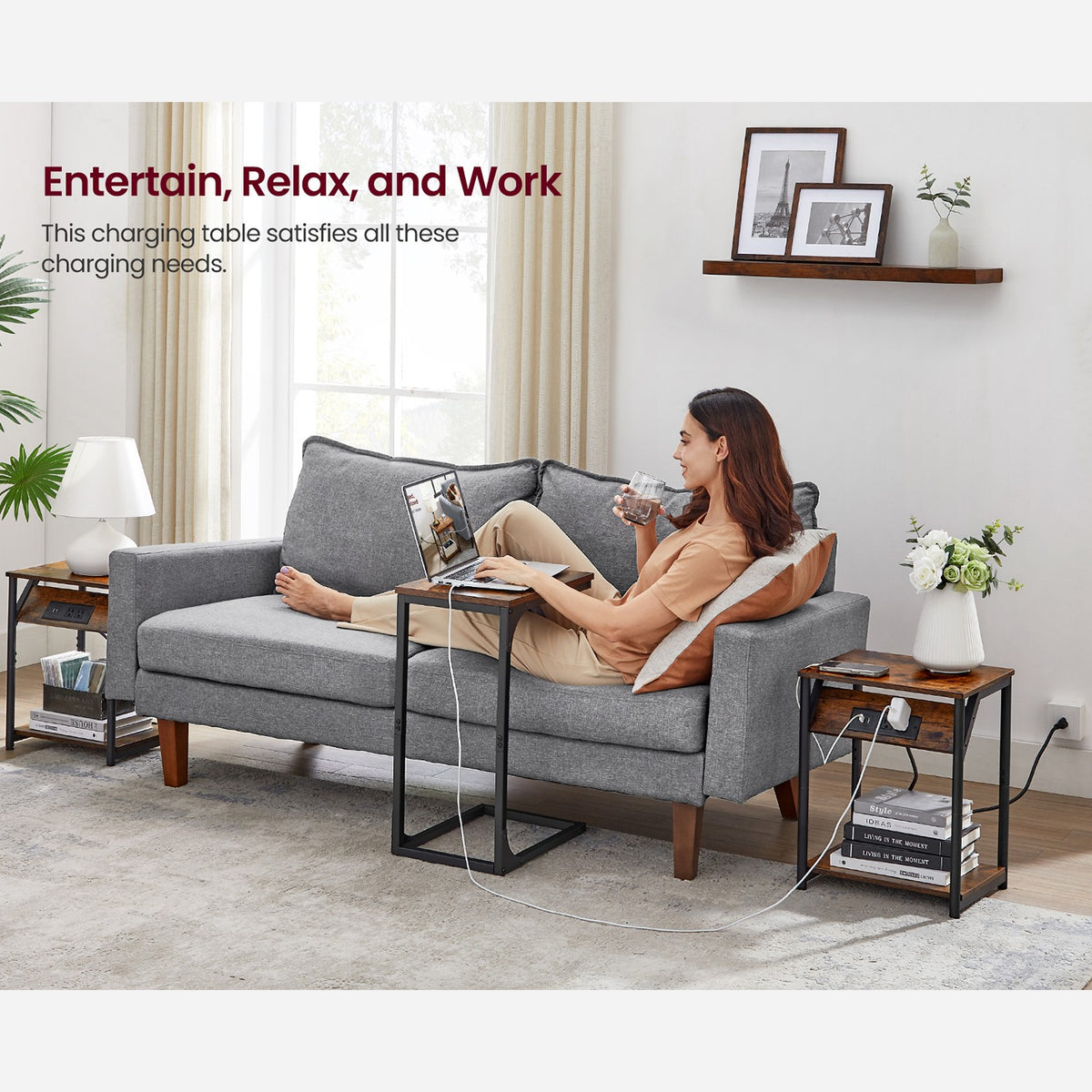 End Table With USB Ports And Outlets - product photo 20