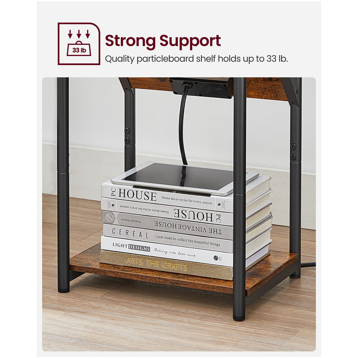 End Table With USB Ports And Outlets - product photo 25