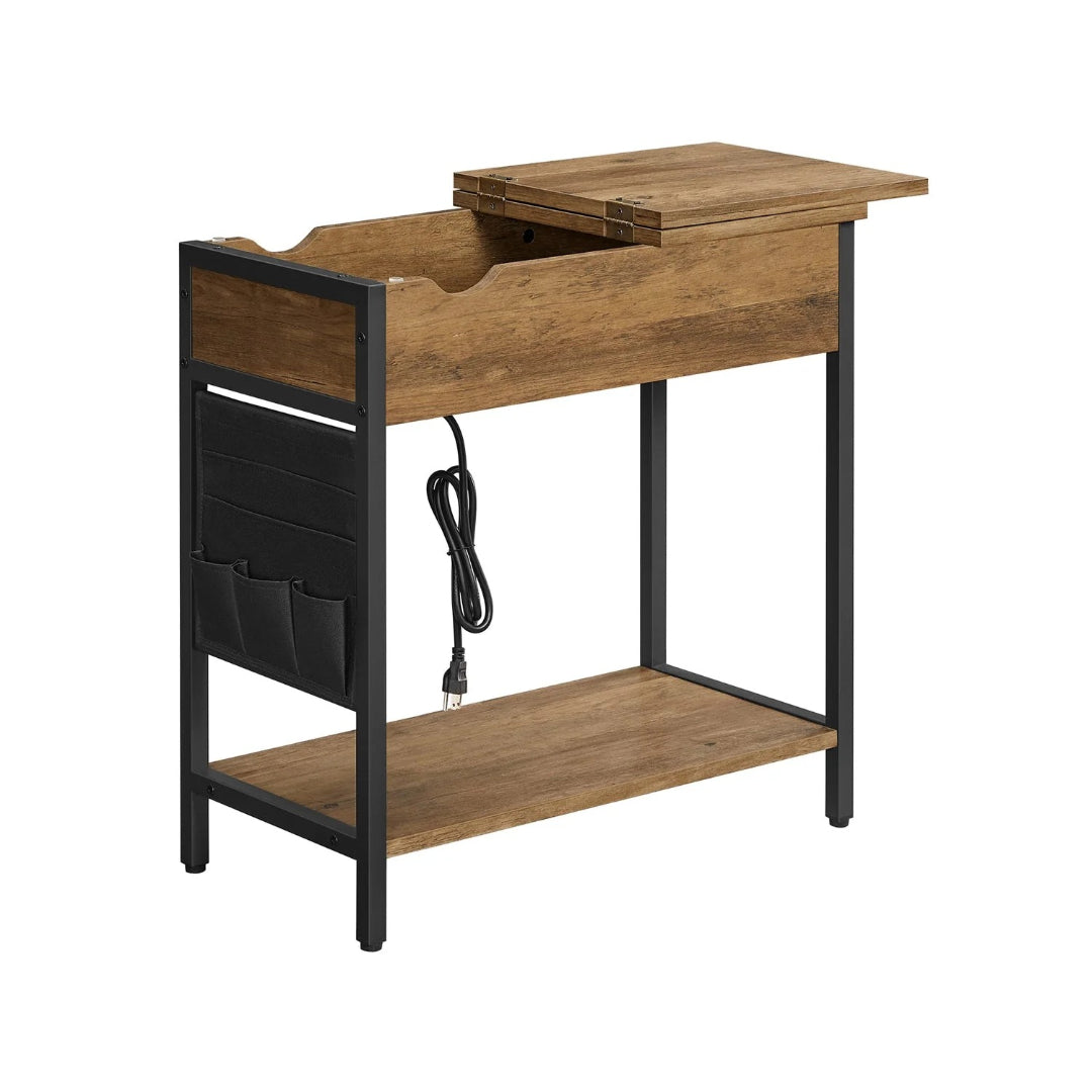 End Table With USB Ports And Power Outlets Storage Shelf – product view 4 | Ridgefield Furniture