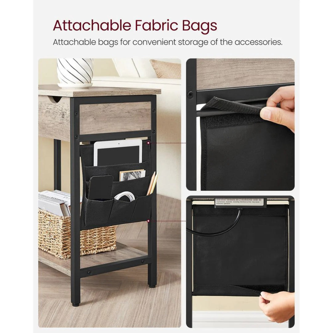 End Table With USB Ports And Power Outlets Storage Shelf – product view 32 | Ridgefield Furniture