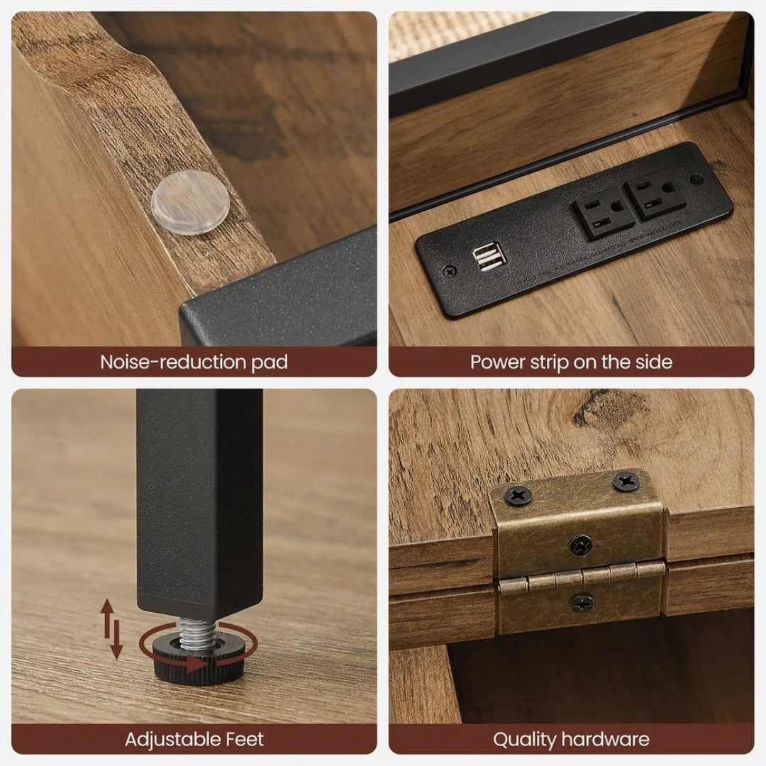 End Table With USB Ports And Power Outlets Storage Shelf – product view 40 | Ridgefield Furniture