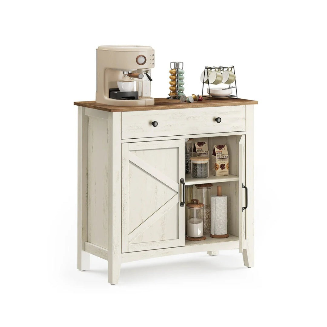 Farmhouse Buffet Cabinet with Drawer and Adjustable Shelf Storage – product view 1 | Ridgefield Furniture